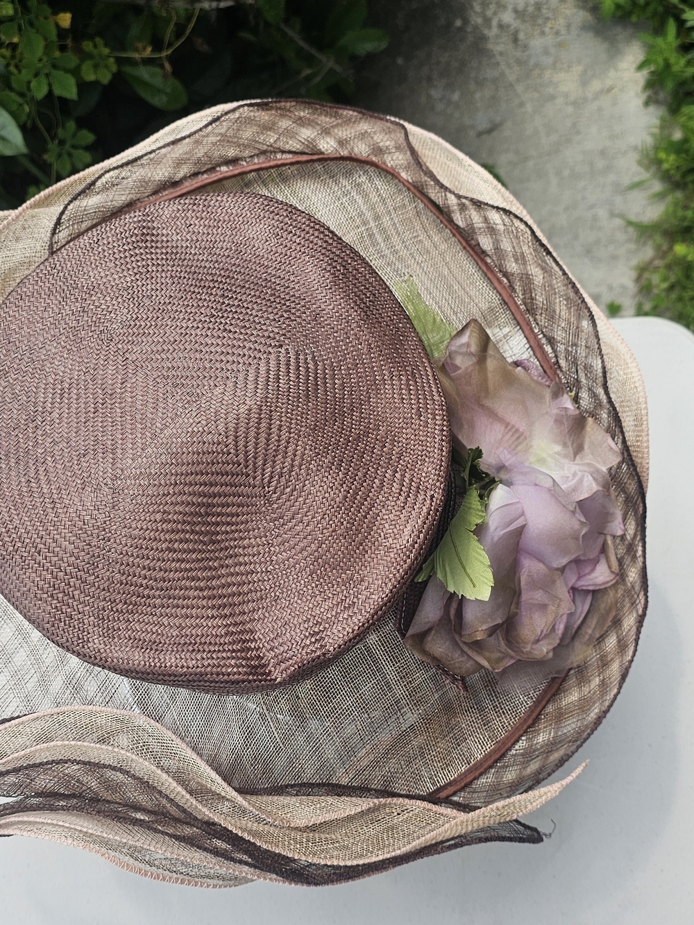Elegant Mauve Ladies Sinamay Flower Fascinator Hat